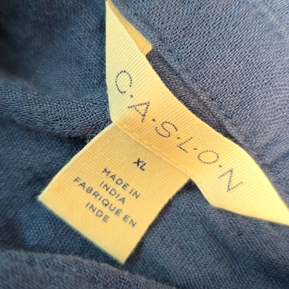 C.A.S.L.O.N-[XL]NWOT Cotton Gauze Long Sleeve Midi Shirtdress - Picture 9 of 11